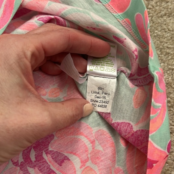 Girls Lilly Pulitzer Mini Marlowe T-Shirt Dress Love Birds Poolside Blue Size XL - Picture 5 of 9